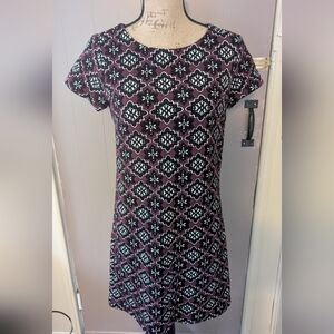 Loft Patterned Short Sleeve Dress